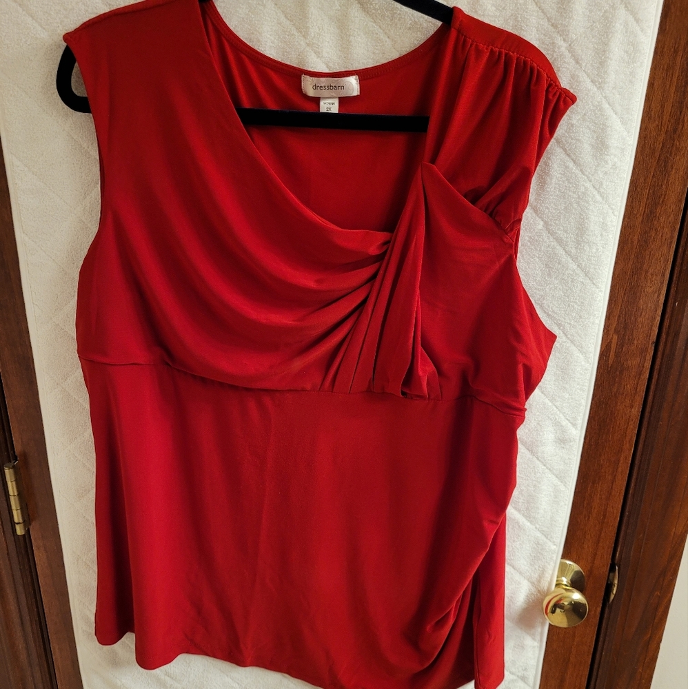 Dressbarn 2x blouse red